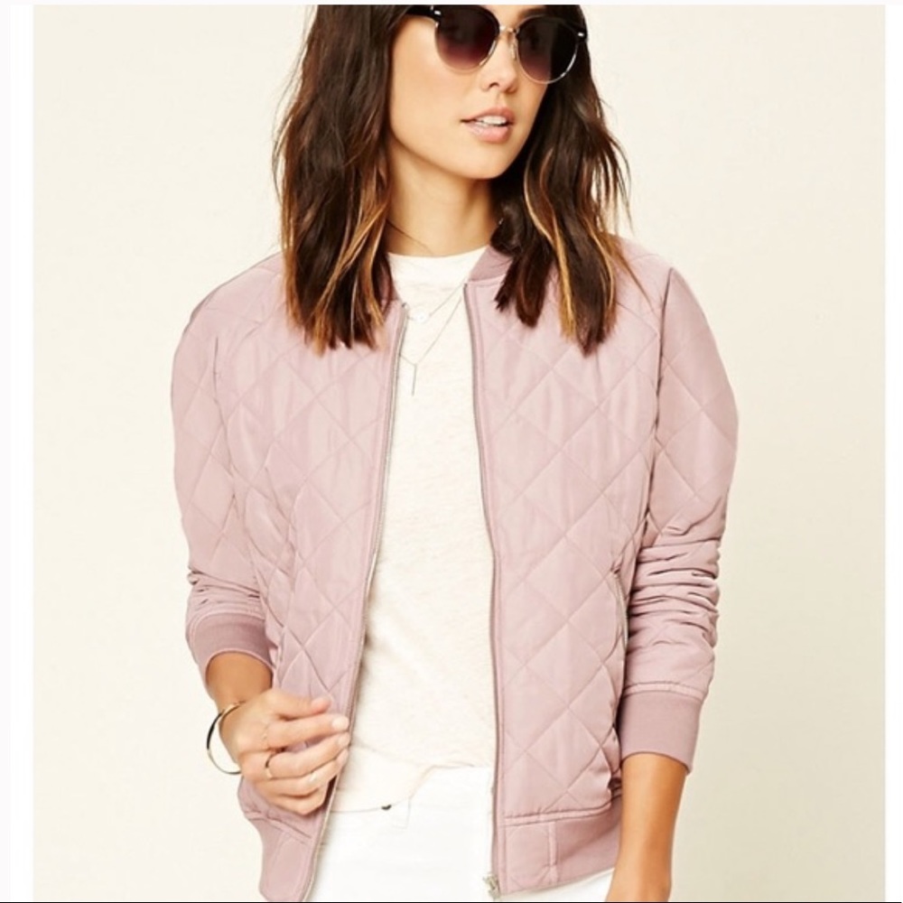 Forever 21 Contemporary Bomber Puffer Jacket Coat